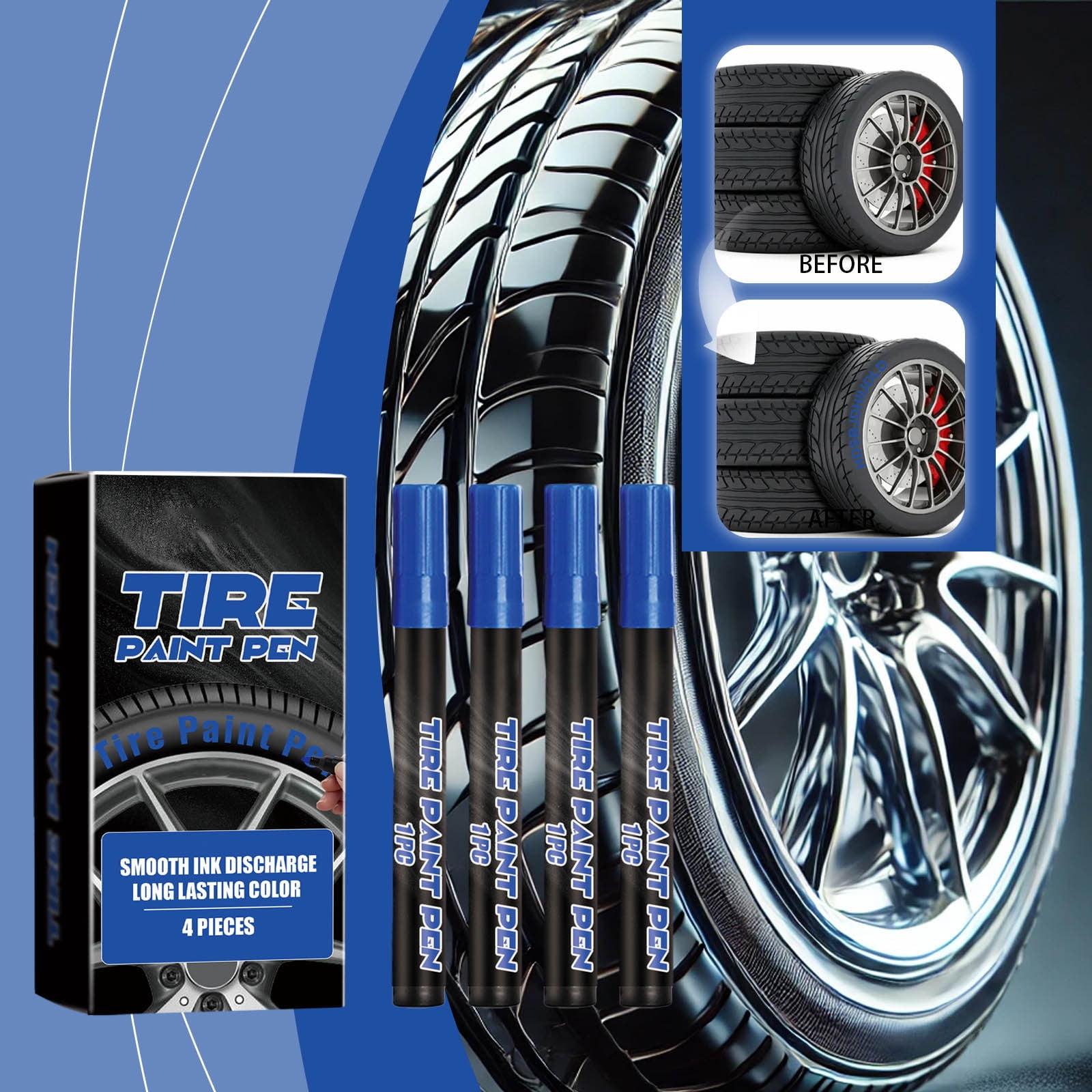 Tire Marker Pens For Car Tire Lettering, Waterproof Permanent Oil Based Paint Metal Marker I5d8 Paint Pen Marker Rubber Tire R9c5