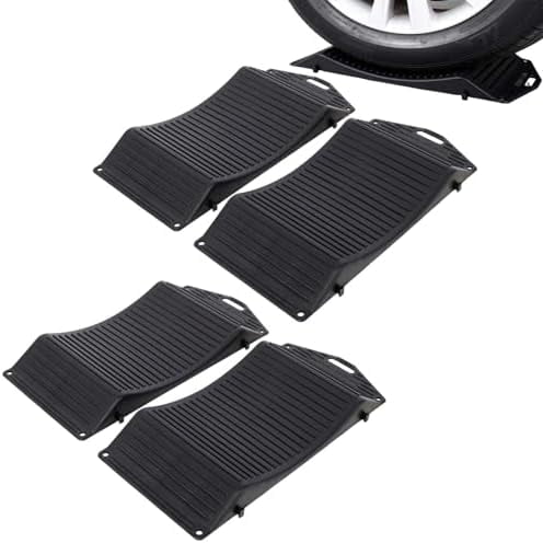 4-Pack Tire Saver Ramps with Anti-Slip Interlocking Pads – Car Wheel ...