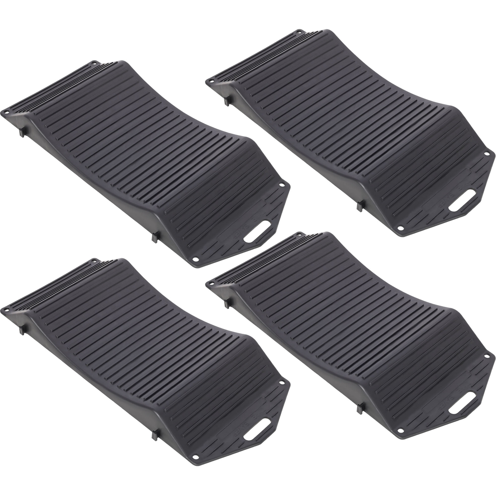 4 Pack Tire Saver Ramps With Anti-Slip Hard Plastic Design Black Ideal ...