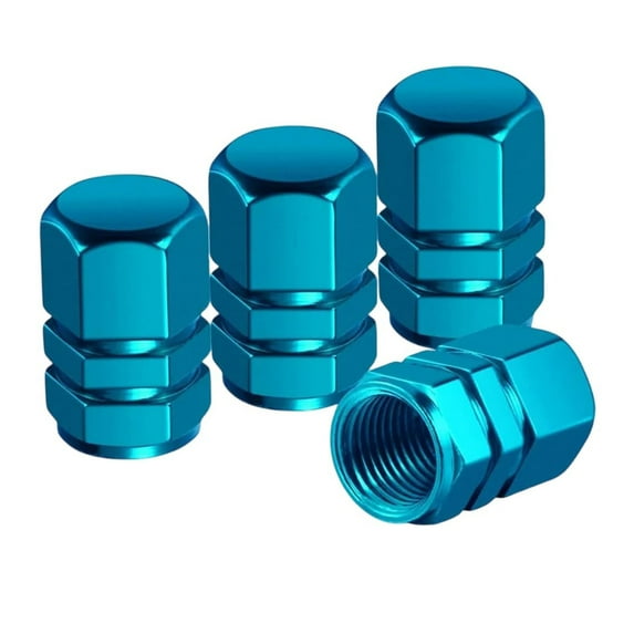 4-Pack Tire Valve Stem Cap Covers – Anti-Seize Metal Design with Plastic Insert, Leak-Proof for All Motor Vehicles (Cars, SUVs, Bikes) (A)