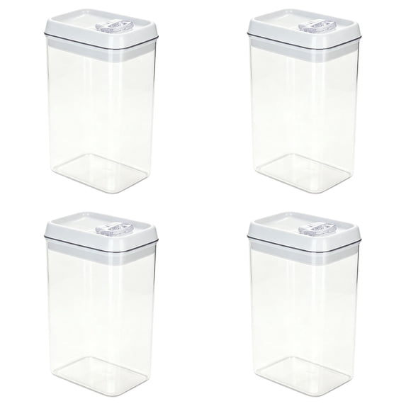 4 Pack Tite Storage Containers with Lids, Airtight Acrylic Skinny ...