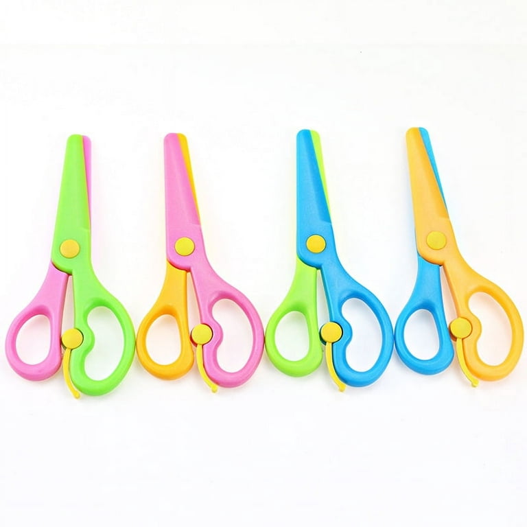 4 Pack Toddler Scissors, Safety Scissors For Kids, Plastic
