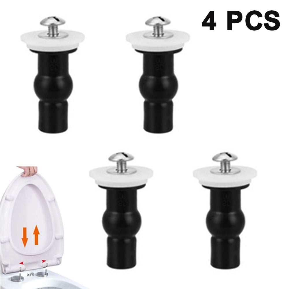 4 Pack Toilet Seat Hinges Screws Toilet Seat Fixings Fix Expanding Rubber Top Nuts Screws Mount Seat Hardware Toilet Seat Replacement Parts Kit