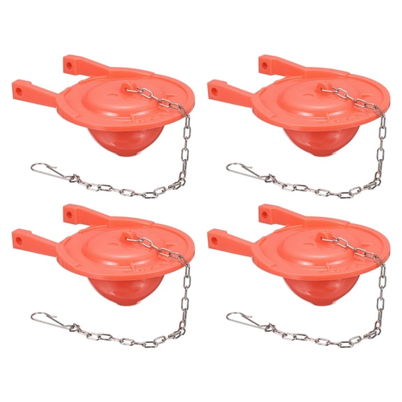 4 Pack Toilet Stopper Flapper, Toilet Flapper Replacement PVC Seal Flappers with Stainless Steel Chain, Universal Fit for Most 3 Inch Toilet Tank Flush Valves, Red