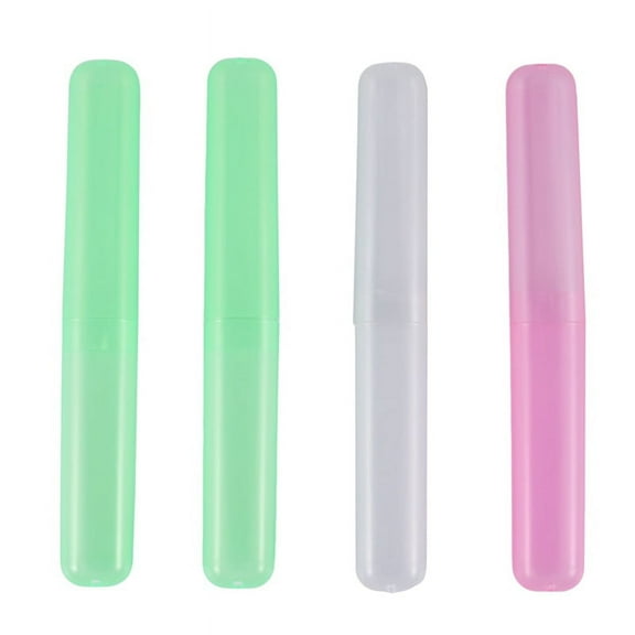 4 Pack Toothbrush Holders Case Travel Camping Cover Tube Plastic Box Set New !!,4x Toothbrush box,Random Color