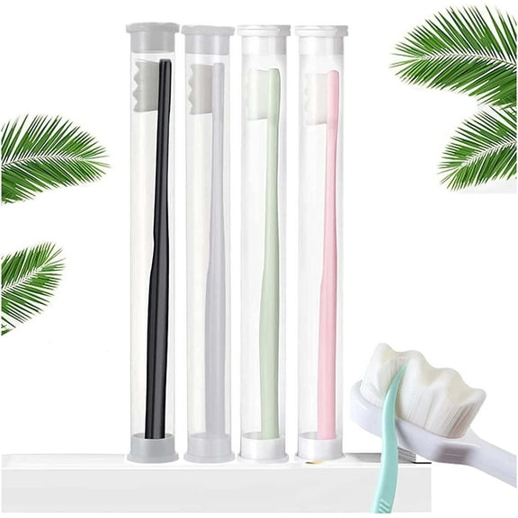 4 Pack Toothbrush, Scheam Nordic-Inspired Premium Nano Toothbrush,Wave Bristle, Toothbrush Nano, Ultra-fine Soft Toothbrush with 20000 Soft Bristles,for Sensitive Gums and TeethMother's Day Gift