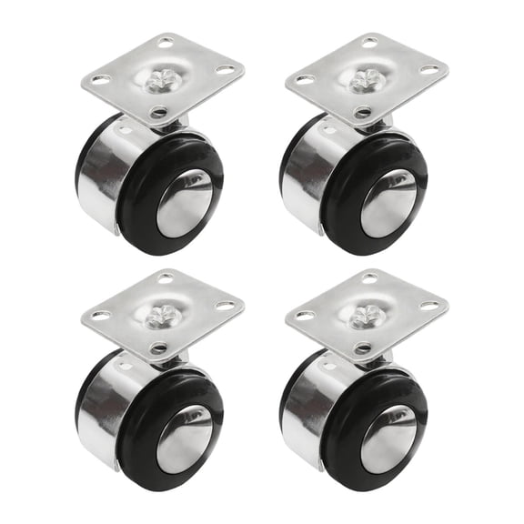 4 Pack Top Plate Casters Furniture Wheels Silent Wheels 360 Degree Rotatable Smooth for Kitchen Cabinets