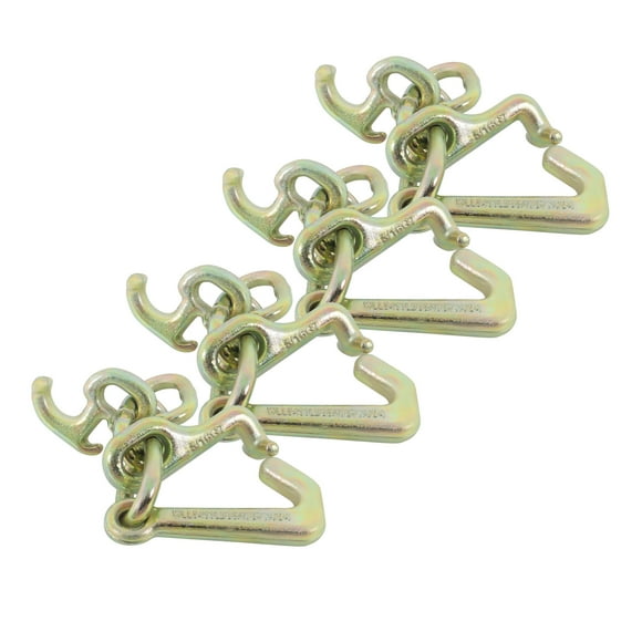 4-Pack Tow Chains Grade 70 Chain V-Bridle with RJT Cluster Hooks Truck Car Hauler Trailer Auto Body Frame