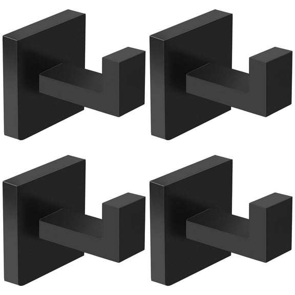 4 Pack Towel Hooks Hand Towel Holder for Bathroom Wall Livingroom Bedroom Kitchen Closet Heavy Duty Stainless Steel Hook Hanger for Robe, Bath Towel