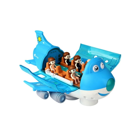 YSNOOWE Plastic Blue Airplane Toy for Baby Toddler Kids 10.2X8.3In