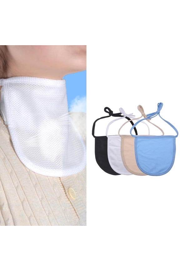 4 Pack Tracheostomy Neck Stoma Protector Guard,Two Layer Mesh Surface Adjustable Tracheotomy Cover,Breathable Dust Proof Cover for Laryngectomy Use(Black,White,Beige,Blue)