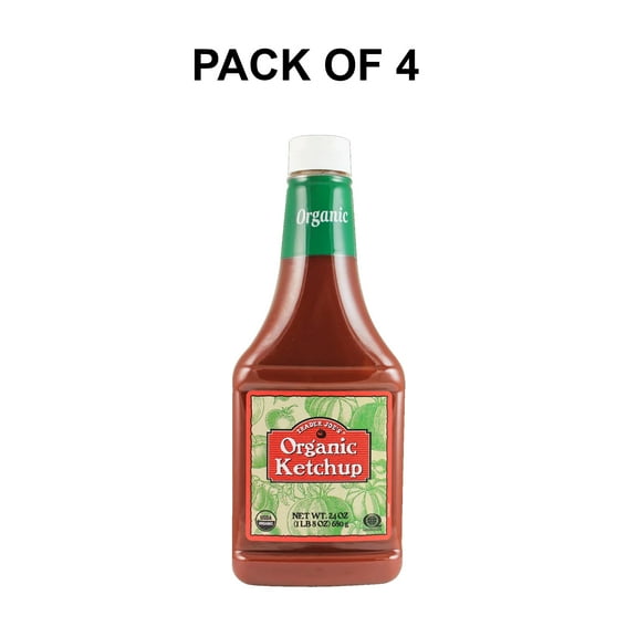 4 Pack Trader Joes Organic Ketchup - Tangy Perfection in a Bottle | 24 Oz