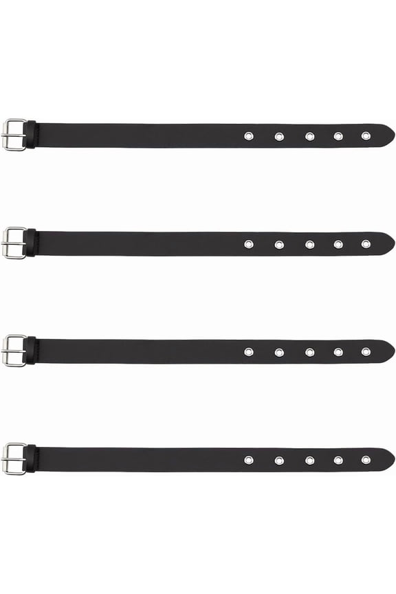 4 Pack Traditional Kilt Extender Straps - 15.74 Inch x 1 Inch Black Imitation Leather with Adjustable Iron Buckle | for Men & Women Clothing DIY Crafts Costumes