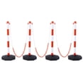 thumbnail image 1 of 4 Pack Traffic Delineator Post Cones with Fillable Base, Expandable Traffic Safety Barrier with 5 FT Plastic Chain, Traffic Safety Delineator Cones for Parking Lot Outdoor and Indoor, 1 of 9