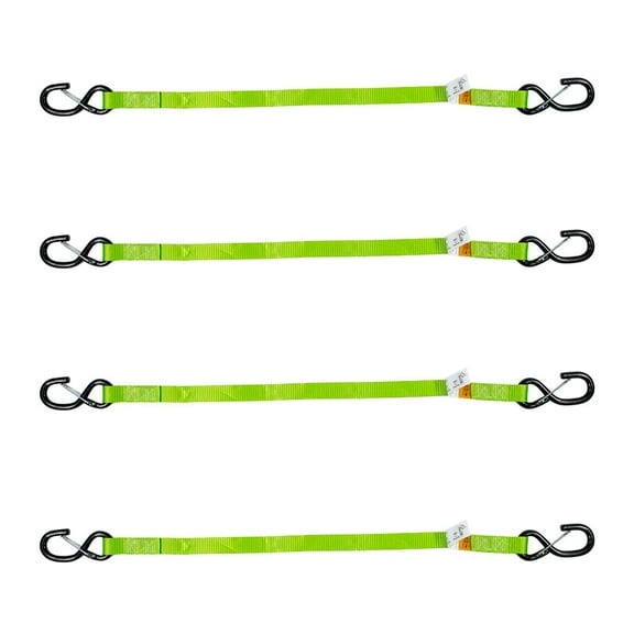 (4 Pack) Trailer Door Limit Strap 32 Inch Long 800 lbs WLL Safety Green Webbing for Opening Swing Doors
