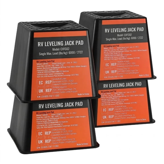 4-Pack Trailer Jack Blocks, 6000 lbs RV Leveling Stabilizer Blocks
