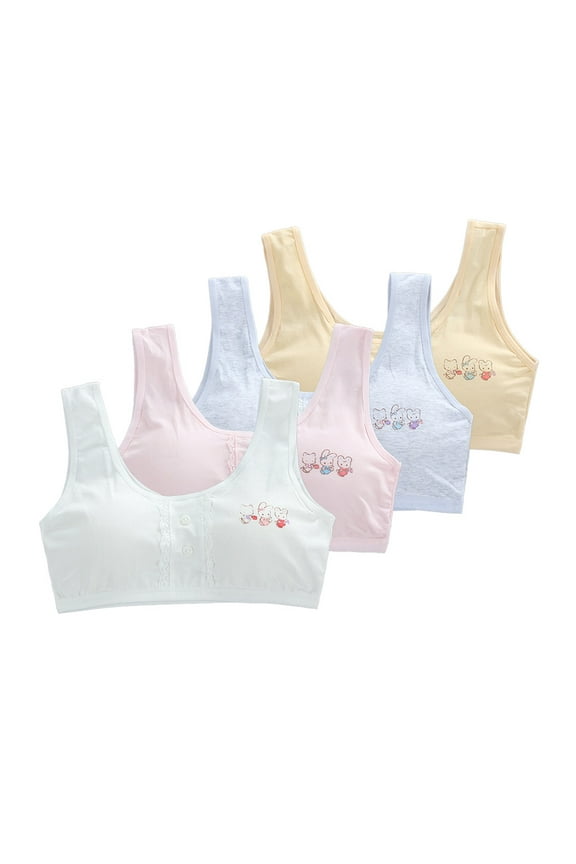 4 Pack Training Bras for Girls Flex Fit Seamless Cami Bralettes Straps Pre Teen Bras 10-16 Years