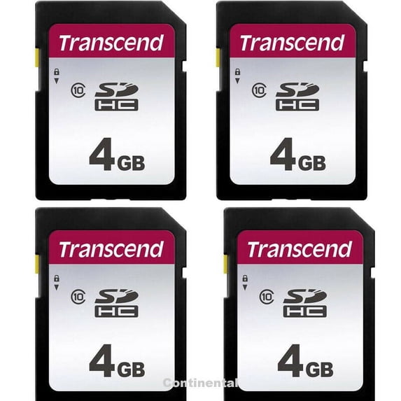 4 Pack Transcend Secure Digital 4GB SD SDHC Memory Card