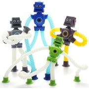 4 Pieces LED Telescopic Suction Cup Giraffe Toy, Shape Changing Telescopic Tube Fidget Toys, Pop Tubes, Fidget Tubes Sensory Toys for Girls Boys