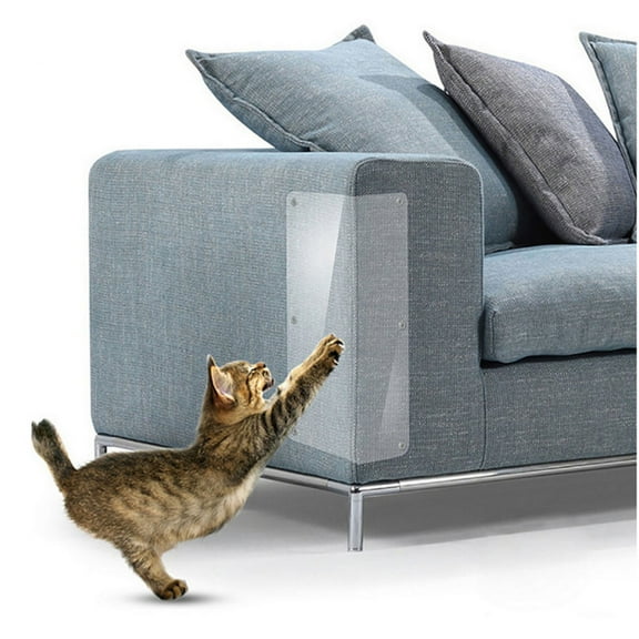 4 Pack Transparent Self Adhesive Cat Sofa Scratch Guard Furniture Wall Protective Film Cat Scratch Deterrent Sticker White