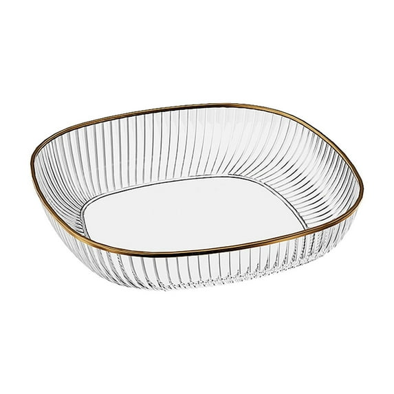 4-Pack Transparent Square Plates, Multi-Use Dinnerware Set for Snacks, Fruits, Vegetables, Home Kitchen & Party Serving, Modern Clear Tableware Set