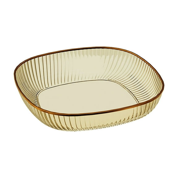 4-Pack Transparent Square Plates, Multi-Use Dinnerware Set for Snacks, Fruits, Vegetables, Home Kitchen & Party Serving, Modern Clear Tableware Set