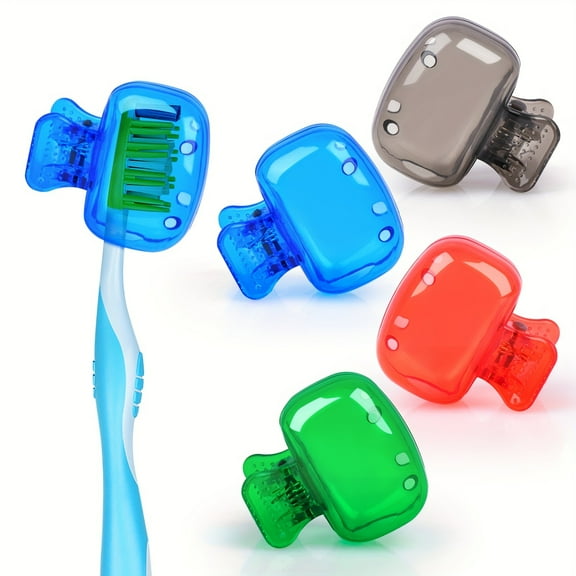 Family Hygiene Guardians: 4-Pack Color-Coded Toothbrush Covers – Keep Brushes Clean, Separate & Germ-Free at Home