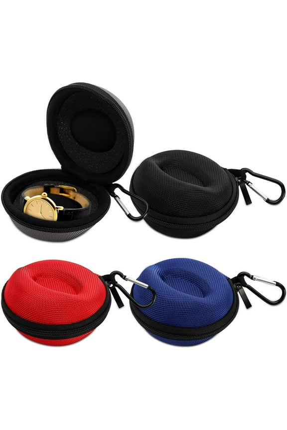 4 Pack Travel Watch Cases, EVA Single Watch Storage Box Watch Roll Organizer for Men, Wristwatches Smart Watches Display Holder Box