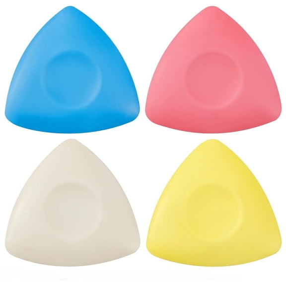 4-Pack Triangle Tailor's Chalk Set, Red Yellow Blue White Fabric Marking Chalk for Sewing, Tailoring, Quilting & Dressmaking, Easy to Remove