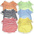 thumbnail image 1 of SPRING PARK Summer Dog Clothes Pet Striped T-Shirt Plain Puppy Apparel for Small Dogs, 1 of 7