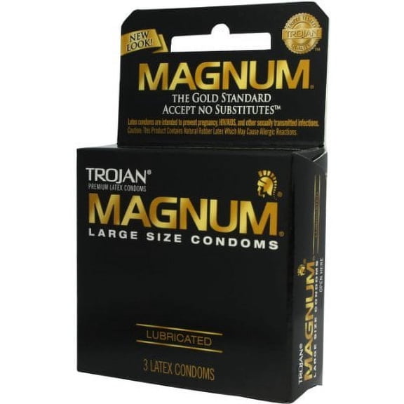 4 Pack - Trojan Magnum Condoms Large Lubricated Latex 3 Each