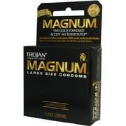 4 Pack - Trojan Magnum Condoms Large Lubricated Latex 3 Each