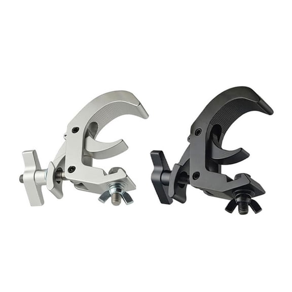 4-Pack Trussing Crocodile Clamp for Tube 10-30mm Load 5kg, Pipe Clamp Hook for Led Par Mini Effect Disco Light (Silver)
