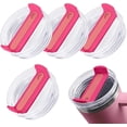 thumbnail image 1 of 4 Pack Tumbler Lid Replacement for 40 oz Stanley Cup, Spill Proof Clear Replacement Lids Fit for Stanley Travel Tumbler, Reusable Accessorie Cover Blue, 1 of 5