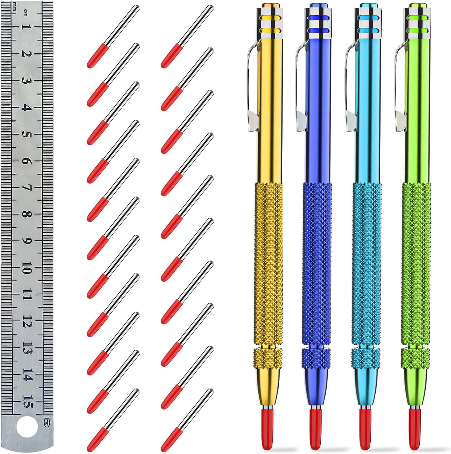 4 Pack Tungsten Carbide Scriber with Magnet,with Extra 21 Replacement ...