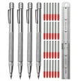 thumbnail image 1 of 4 Pack Tungsten Carbide Scriber with Magnet, Metal Scribe, with Extra 24 Replacement Marking Tip and Steel Ruler, 1 of 5