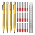 thumbnail image 1 of 4 Pack Tungsten Carbide Scriber with Magnet, Metal Scribe, with Extra 24 Replacement Marking Tip and Steel Ruler, 1 of 4