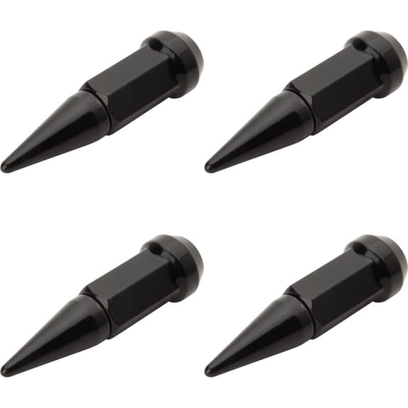 TUSK (4 Pack) Spike Tapered Lug Nut 12mm x 1.25mm Thread Pitch w/ 17mm Head Black for Yamaha Wolverine X2 R-Spec XT-R 2020-2021