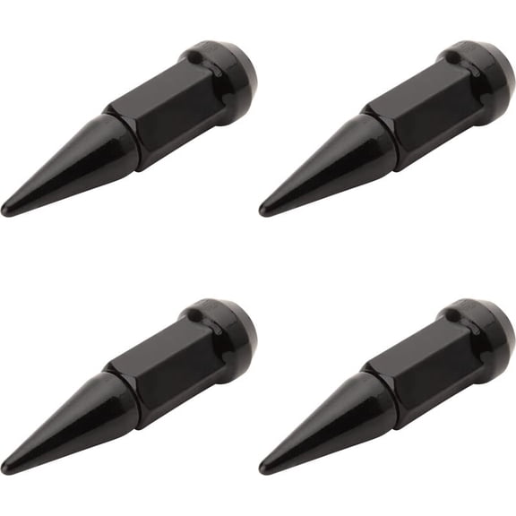 TUSK (4 Pack) Spike Tapered Lug Nut 12mm x 1.50mm Thread Pitch w/ 17mm Head Black for Honda Talon 1000X Fox Live Valve 2021-2024