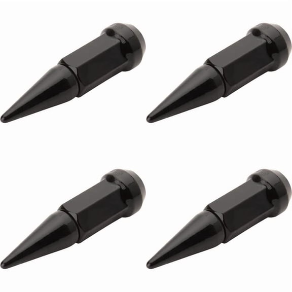 TUSK (4 Pack) Spike Tapered Lug Nut 12mm x 1.50mm Thread Pitch w/ 17mm Head Black for Polaris Ranger 1000 Premium - Winter Prep Package 2022