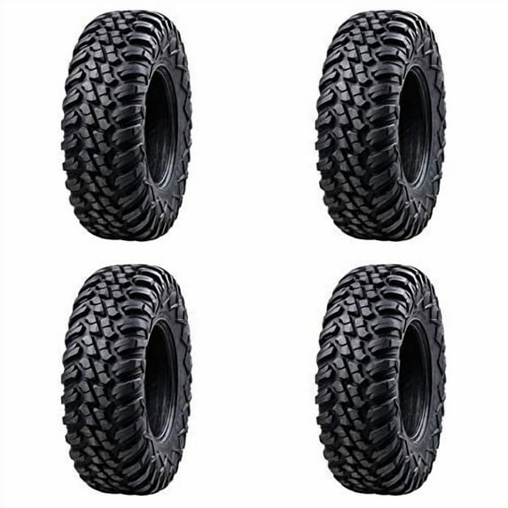 (4 Pack) Tusk Terrabite Radial Tire 25X8-12 Medium/Hard Terrain for Yamaha Big Bear 4X4 350 1987-1999