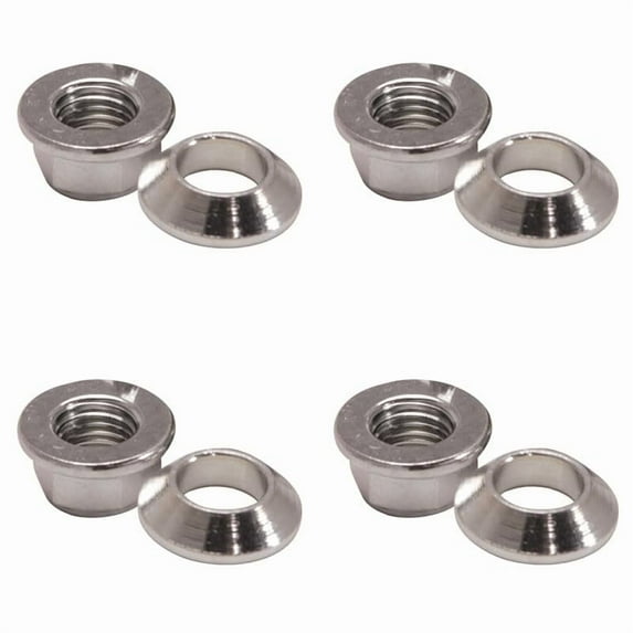 (4 Pack) Tusk Universal Chrome Flange/Tapered Locking Lug Nut 10mm x 1.25mm Thread Pitch w/14mm Head For Can-Am Defender HD9 2022-2025