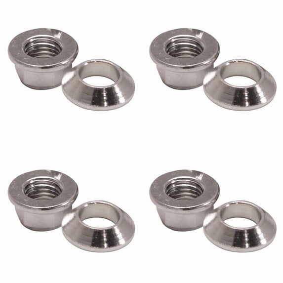 (4 Pack) Tusk Universal Chrome Flange/Tapered Locking Lug Nut 10mm x 1.25mm Thread Pitch w/14mm Head For Yamaha YFZ 450R SE 2022-2025