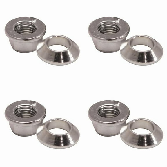 (4 Pack) Tusk Universal Chrome Flange/Tapered Locking Lug Nut 10mm x 1.25mm Thread Pitch w/14mm Head for Suzuki King Quad 500Axi Power Steering SE 2024-2025