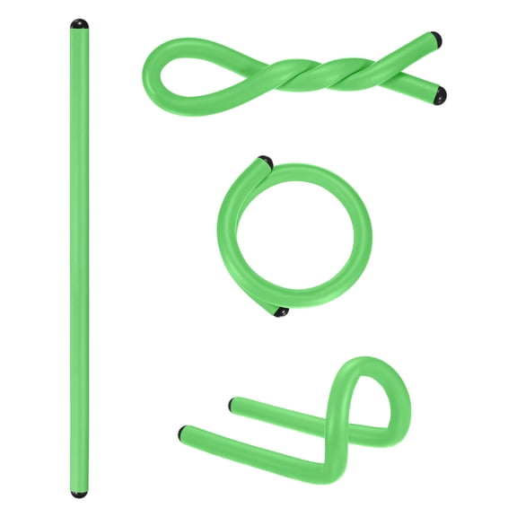 4-Pack Twist Rubber Ties, 17-Inch EVA Foam Reusable Bendable Rubber Twist Ties for Bundling Cords/Wires/Cables [Green]