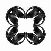 4 Pack of Two Channel Folding Universal Rear Entertainment System Infrared Headphones Wireless IR DVD Player Head Phones for in Car TV Video Audio Listening
