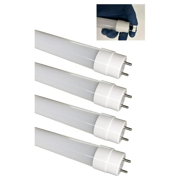 (4-Pack) Type B & 12-30V DC LED F15T8 Tube Light (Rotatable)-18-Inch (17-3/4 Inches Actual Length) 1.5FT 7W, Cool White 4000K, Double-End Powered, Frosted Cover -for RV (Not a Plug-and-Play)