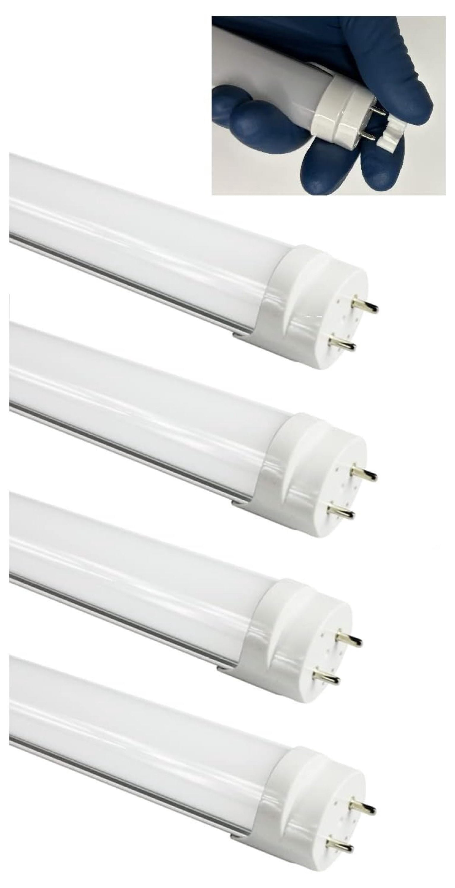 (4-Pack) Type B & Full LED Tube Light - T8 4FT -Inch 18W (32W Equivalent), Cool White 4000K, F32T8, F34T12/WW, Double-End Powered, Frosted Cover - 95CRI (Not a Plug-and-Play)