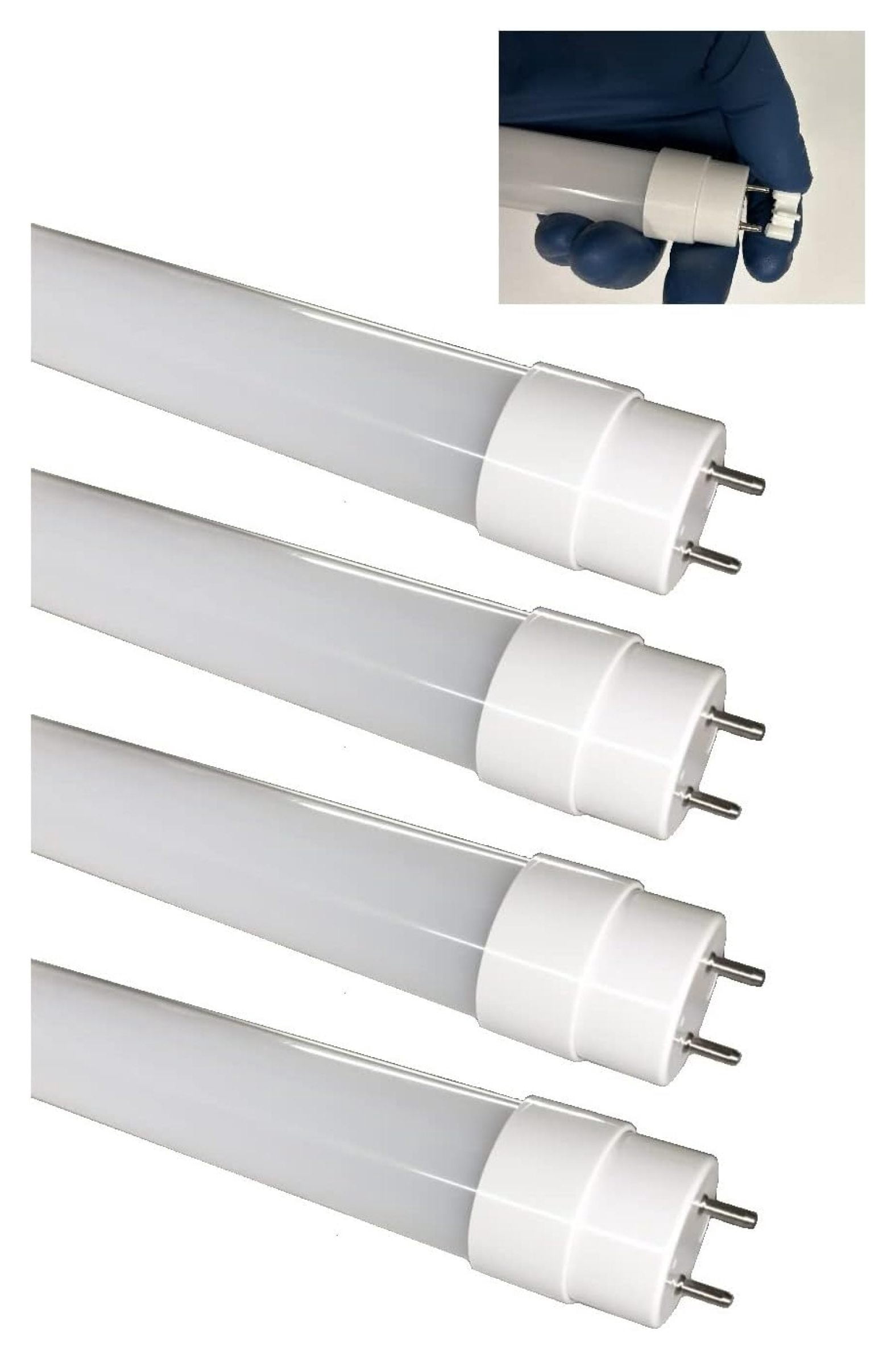 (4-Pack) Type B & Rotatable LED F15T8 Tube Light-18-Inch (17-3/4 Inches Actual Length) 1.5FT 7W, Warm White 3000K, Double-End Powered, Frosted Cover, 85-265VAC (Not a Plug-and-Play)
