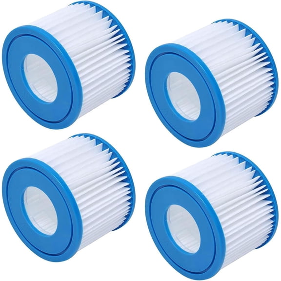 4 Pack Type VI Spa Filter Cartridges, Compatible with Bestway, Lay-Z-Spa and Coleman SaluSpa 90352E 58323, for Inflatable Hot Tubs & Swimming Pools Filter Type Cartridge